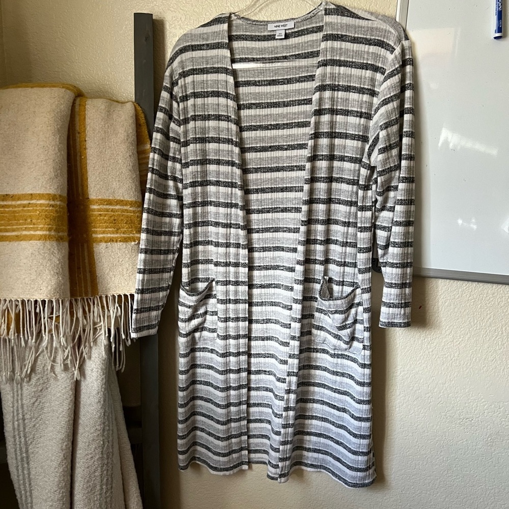 Nine West Striped Duster Cardigan